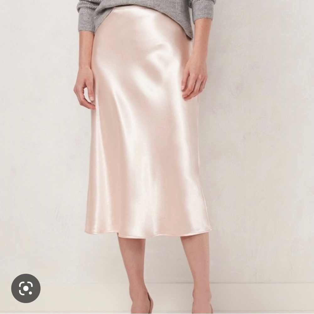 Satin midi skirt